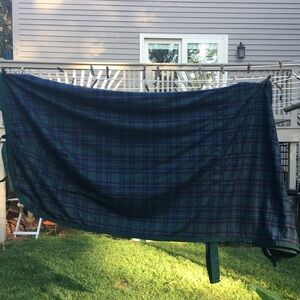 Saratoga Horsewares Polartec Horse Stable Sheet 78 Navy & Green Plaid